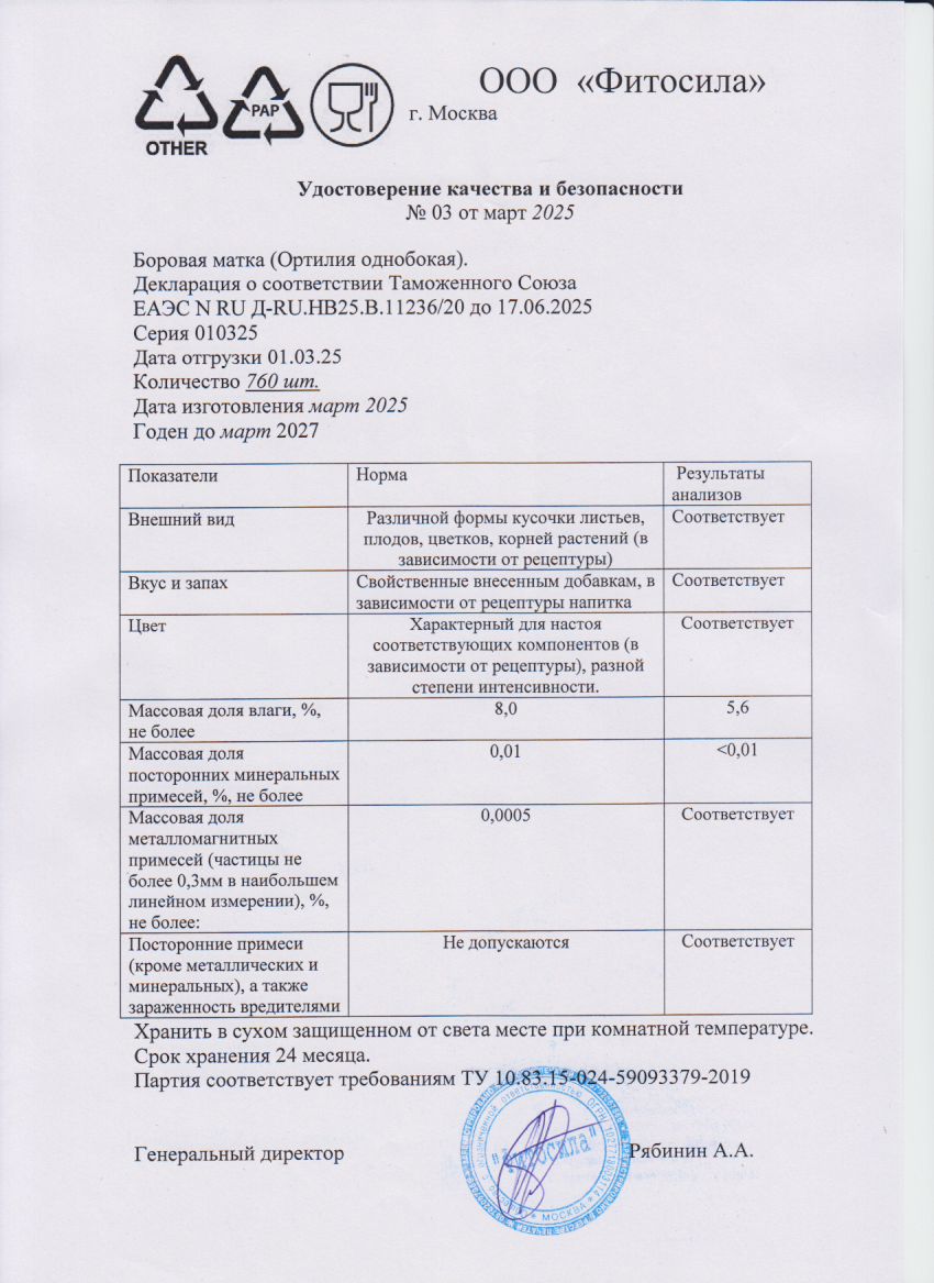Паспорт №010325